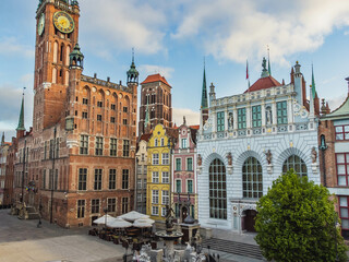 View of the Artus Court in Gdańsk on a spring morning.