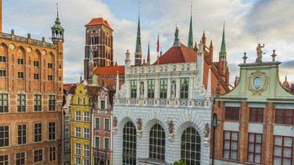 View of the Artus Court in Gdańsk on a spring morning.