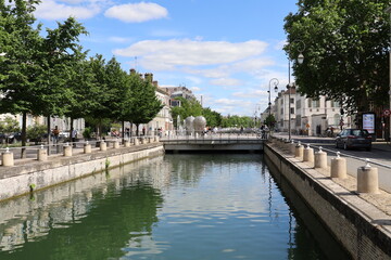 Le canal du Trevois, ville de Troyes, département de l'Aube, France