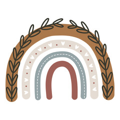 Rainbow boho, Boho shape. Print for baby bedrooms, playroom