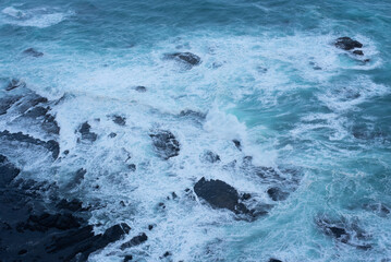Fototapeta na wymiar Cape Otway Sea Waves Crashing into Rocks