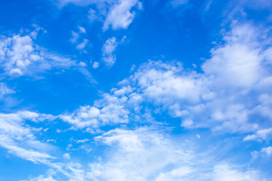 Blue sky with stretched clouds