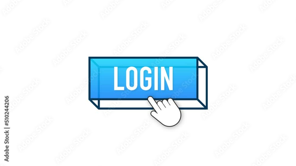 Aufkleber blue login button. cursor icon. arrow icon. web banner. web template 4k