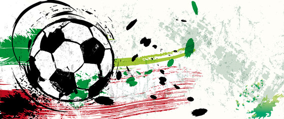 soccer, football, illustration with paint strokes and splashes, grungy mockup, great soccer event - 510245214