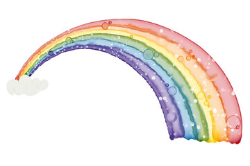 Fototapeta premium Rainbow curve and cloud illustration