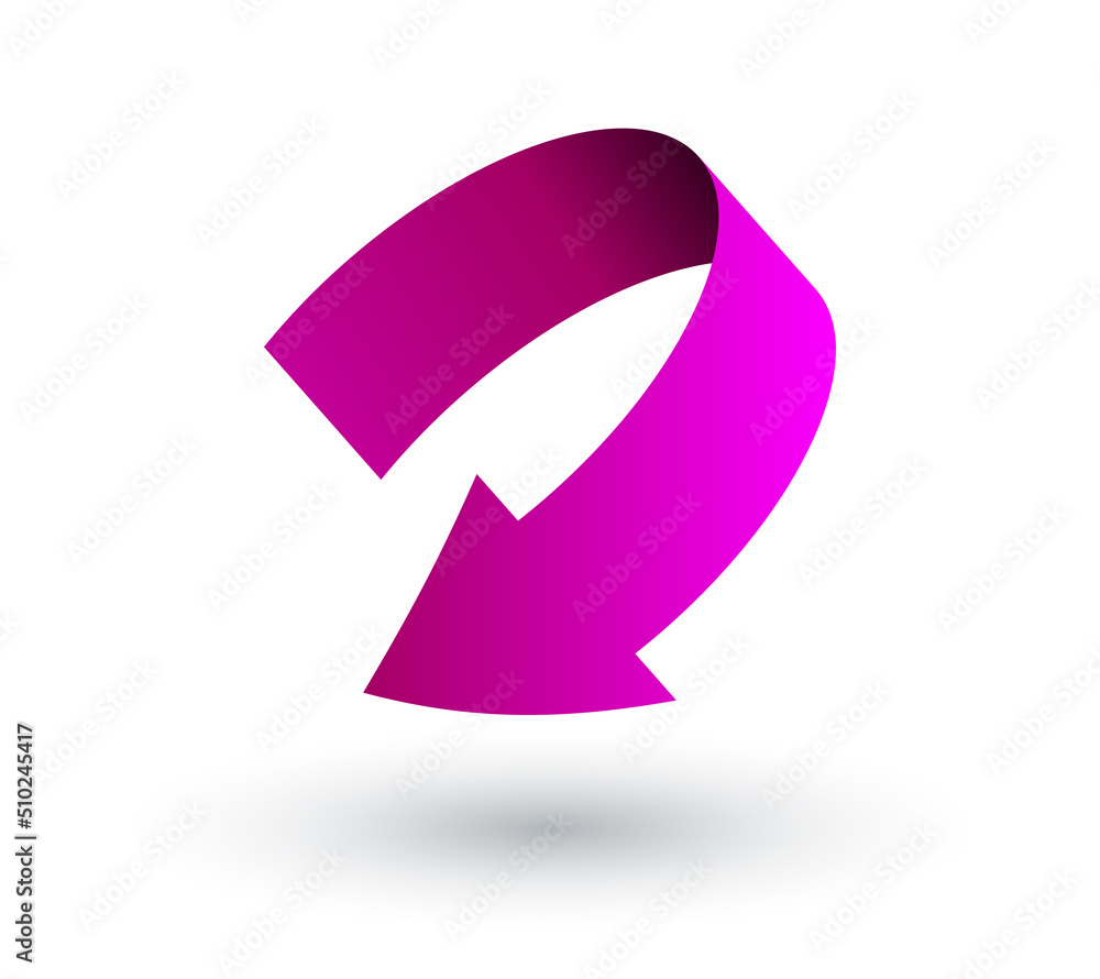Poster 3d arrow concept. pink marker to go to requested tab, cancel action. graphic elements for developmen
