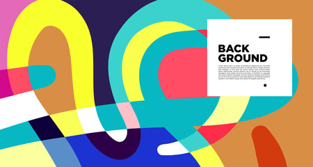Vector colorful abstract fluid and curve art background