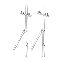 Electrical transmission tower pylon. Wireframe vector illustration