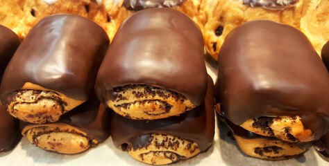 chocolate isolated candy poppy seed bun