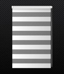 Shutters for windows. Horizontal stripes for sun protection and light diffusion, jalousie. Modern style apartment decoration, white trendy interior elements. Realistic isometric vector illustration