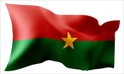 Naklejka premium Flag of the Burkina Faso waving in the wind.