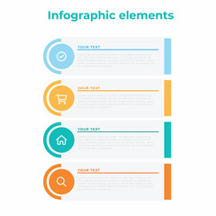 Infographic elements and timeline with icons and text