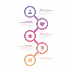 Obraz premium Infographic colorful timeline with icons