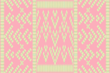 Geometric shape in yellow color form a pattern on pink pastel background