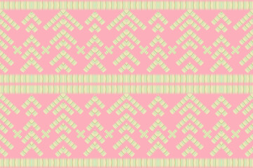 Geometric shape in yellow color form a pattern on pink pastel background