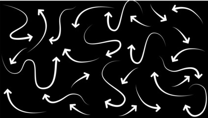 Vector graphics. Hand drawn arrows set. Illustration on white background. For business: infographics, banners, websites, cover and conceptual design.