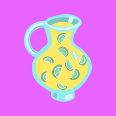 Jug of orange juice isolated on white