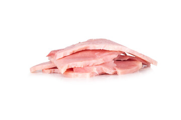 ham piece isolated on white background