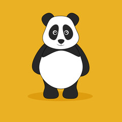 Flat vector Cute baby panda cartoon icon illustration
