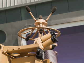 Abu Dhabi, UAE - Feb.23. 2011: the acoustic sniper detection system on British Ranger High mobility...