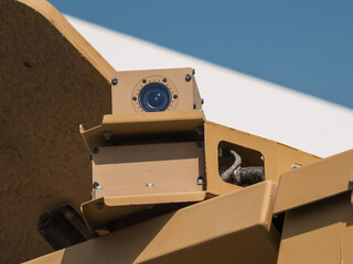 Abu Dhabi, UAE - Feb.23. 2011: The Vision Enhancer of British Ranger High mobility protected...