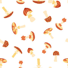 Magic mushrooms seamless pattern. Psychedelic hallucination. 60s hippie colorful art. Vintage psychedelic textile, fabric, wrapping, wallpaper.