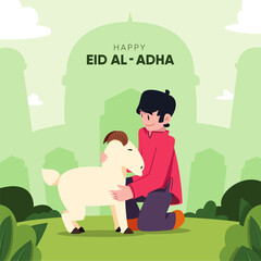 Eid Al Adha Flat Vector Illustration