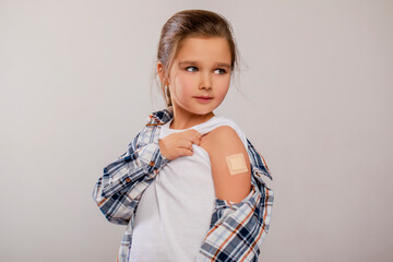 Portrait of a child vaccinated. 