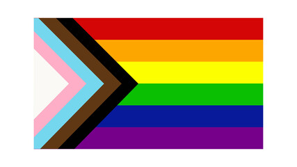 New LGBTQ Rights Pride Flag. Progressive pride flag. - obrazy, fototapety, plakaty