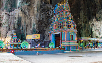 Kuala Lumpur Malaysia April 27th 2022:  Sri Velayuthar Temple (Main Temple) in Batu Caves in Gombak, Selangor, which is one of the most popular Hindu shrines outside India.