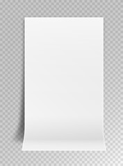 Realistic white sticker. Rectangular peel off label. Place for text, notes and planning. Template or mockup. Interface or website, graphic elements for apps and programs. Isometric vector illustration