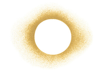 Circle frame made from sand on white background