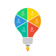 flat bulb light infographic vector template design