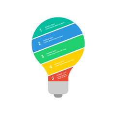 flat bulb light infographic vector template design