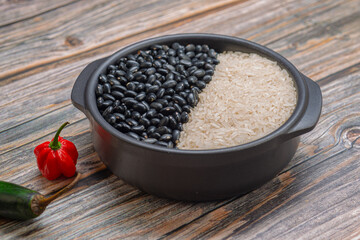 Rice and beans. Typical dish of Brazilian food, rich in vitamins