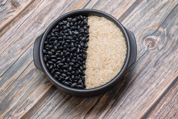 Rice and beans. Typical dish of Brazilian food, rich in vitamins