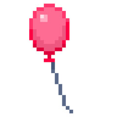 Pixel Illustration of a floating balloon