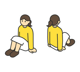 アイソメの全身イラスト素材