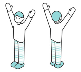 アイソメの全身イラスト素材