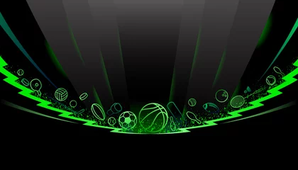 Gordijnen Sports background design with abstract futuristic template. Vector sport concept © Manovector