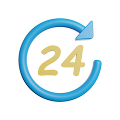 3D Rendering Illustration 24 Hours Photo HD