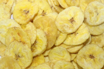 Dried banana chips or banana waffers 