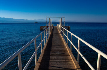 Fototapeta na wymiar Pier on the southern coast of Eilat