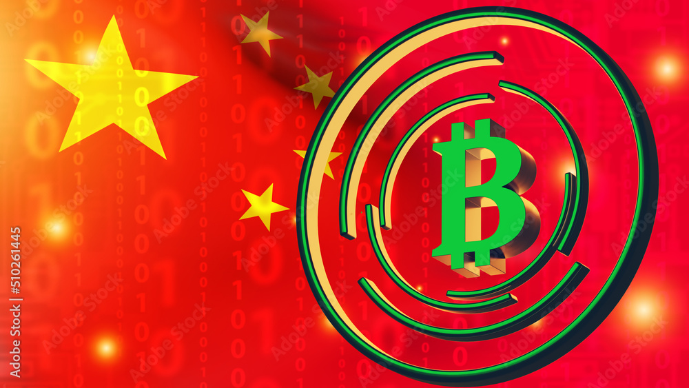 Poster bitcoin china. use of cryptocurrencies in people's republic of china. prc flag with virtual payment 