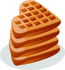 waffle hamburger burger sandwich layered plain chocolate