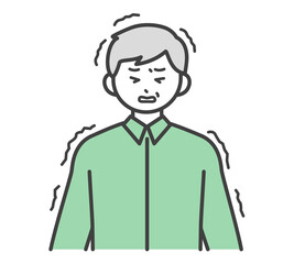 痙攣している高齢男性のイラスト素材