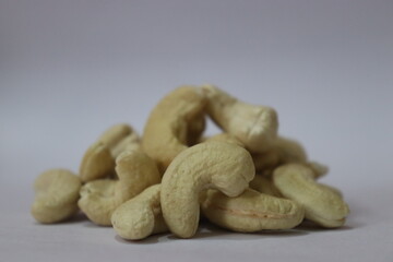 Fresh Cashew or Kaju on white background