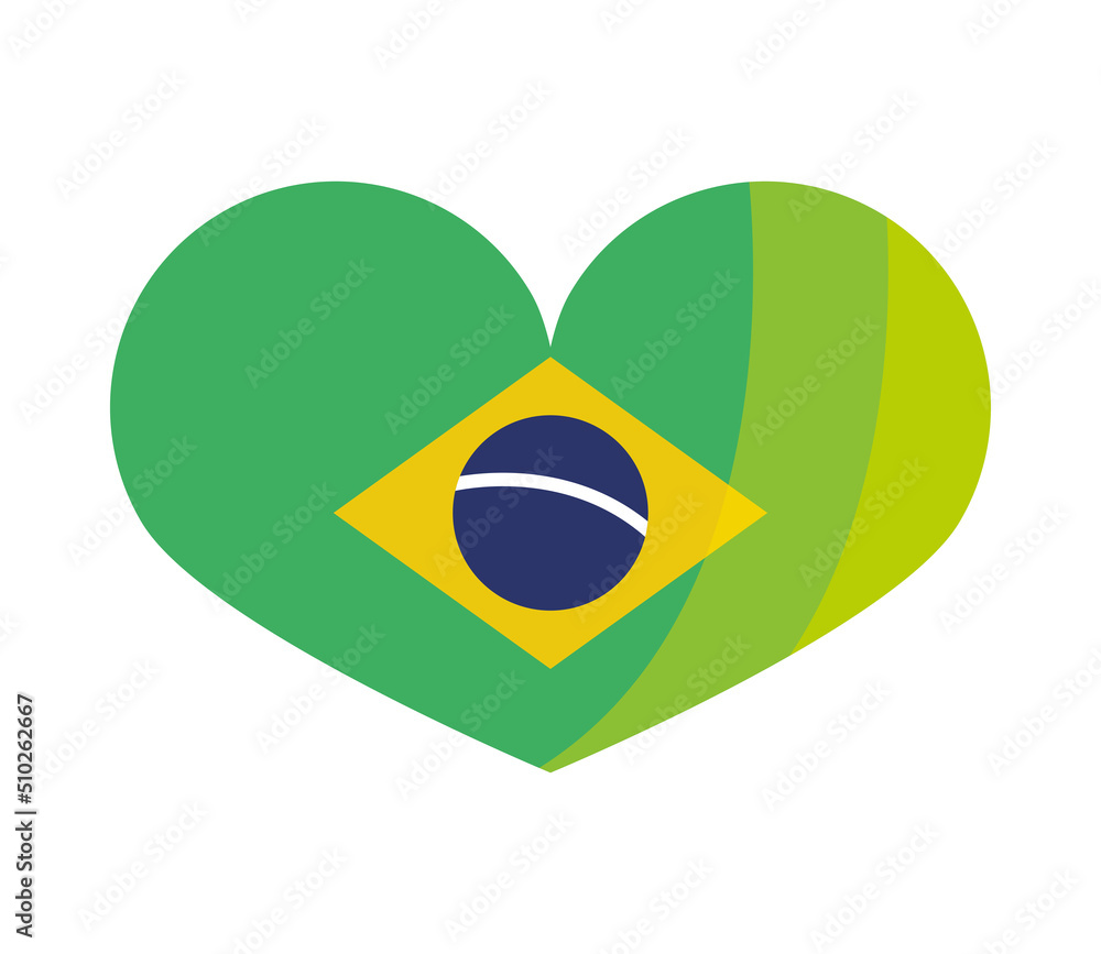 Canvas Prints brazil flag heart