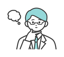 医療従事者の表情とジェスチャーのイラスト素材