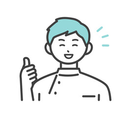 医療従事者の表情とジェスチャーのイラスト素材